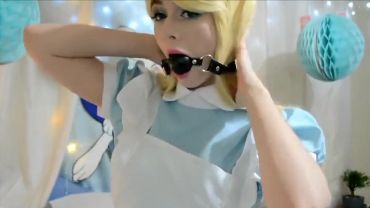 Alice In Wonderland Strips With Ball Gag In The Mouth Cosplay Porn Videos