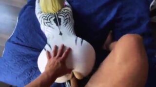 Anti Venom cosplayer gets fucked through ripped bodysuit