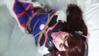 Petite korean D.Va cosplayer gets bound and gagged