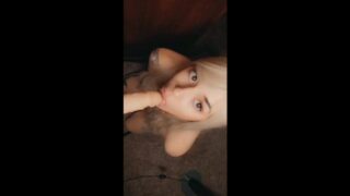 Sweet bunny posing and shows off blowjob skills